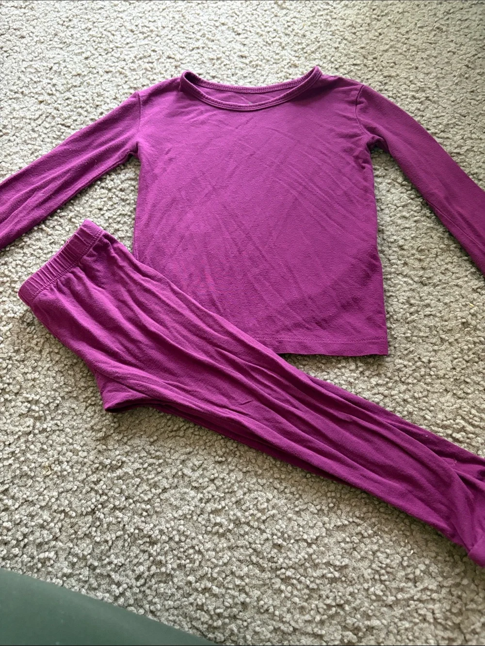 B79 Kyte Baby Bamboo 2pc LS Pajamas, Deep Magenta Color